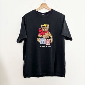 Teddy Fresh Black Need A Hug Teddy Bear T-Shirt Size M